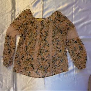 Pink floral over shirt - blouse